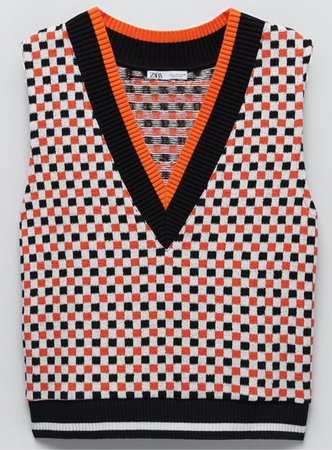 Zara check pattern vest