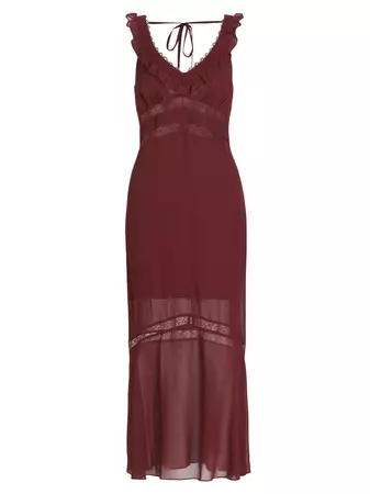 Shop Reformation Purdie Lace Midi-Dress | Saks Fifth Avenue
