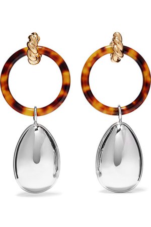 Balenciaga | Gold and palladium-tone resin earrings | NET-A-PORTER.COM