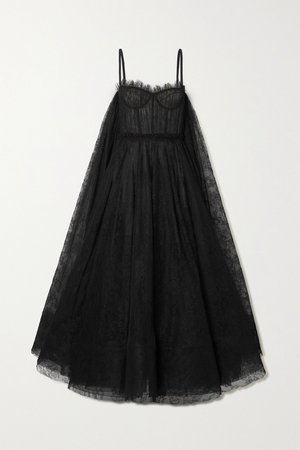 Black Cape-effect lace gown | Alexander McQueen | NET-A-PORTER