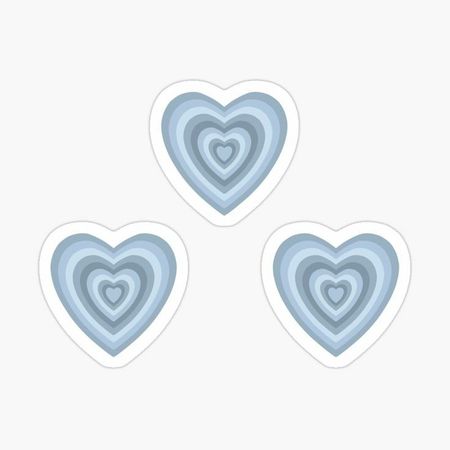 hearts blue sticker
