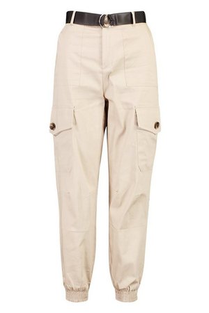 Belted Cargo Trousers | Boohoo