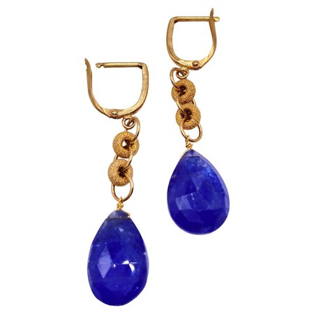 8 Carats Tanzanite Briolette Earrings For Sale at 1stDibs