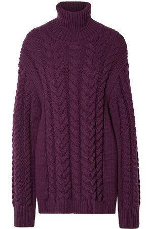 Tibi | Open-back cable-knit wool-blend turtleneck sweater | NET-A-PORTER.COM