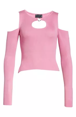 ASOS DESIGN Cold Shoulder Keyhole Rib Sweater | Nordstrom