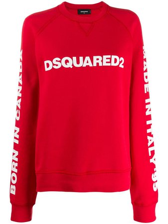 Red Dsquared2 Logo Print Sweatshirt | Farfetch.com