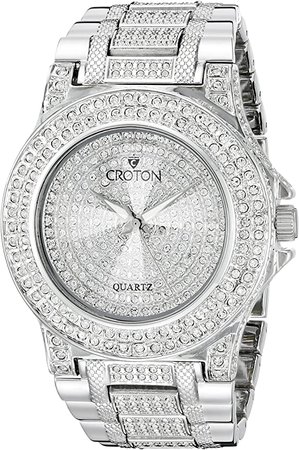 Amazon.com: CROTON Men's CN307538RHPV Balliamo Analog Display Quartz Silver Watch: Watches