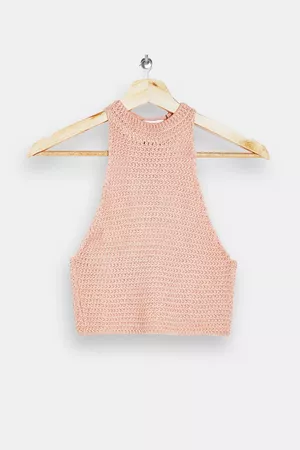 Pink Stitch Racer Back Knitted Tank | Topshop