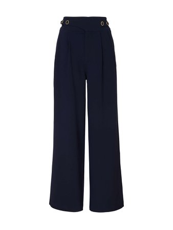 Somerset by Alice Temperley Wide Leg Trousers, Navy at John Lewis & Partners