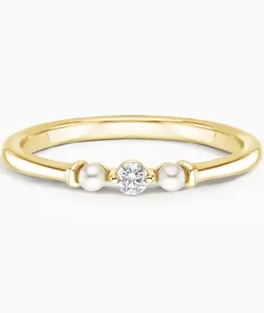 gold pearl thin ring - Google Search