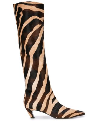 Khaite The Knee-High Zebra Print Boots Ss20 | Farfetch.com