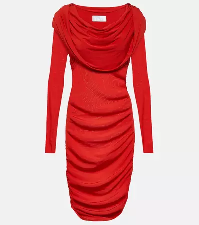 Hooded Jersey Minidress in Red - Giuseppe Di Morabito | Mytheresa