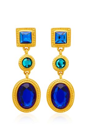 Gold-Plated Crystal Earrings by Ben-Amun | Moda Operandi