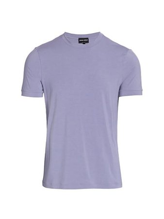 Giorgio Armani Solid Crewneck T-Shirt | SaksFifthAvenue