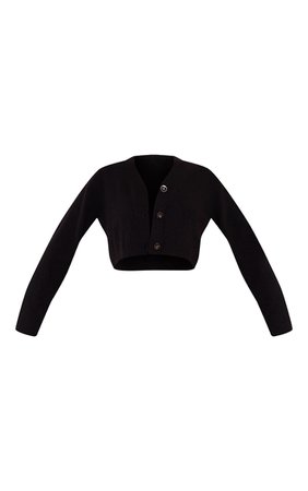 Black Soft Knit Slouchy Button Cardigan | PrettyLittleThing USA