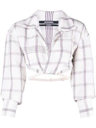 Shop white Jacquemus La chemise Laurier cropped shirt with Express Delivery - Farfetch