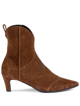 Gucci western suede ankle boots brown 626743CH000 - Farfetch
