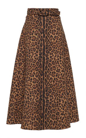 Leopard-Print Wool And Silk-Blend Midi Skirt By Valentino | Moda Operandi