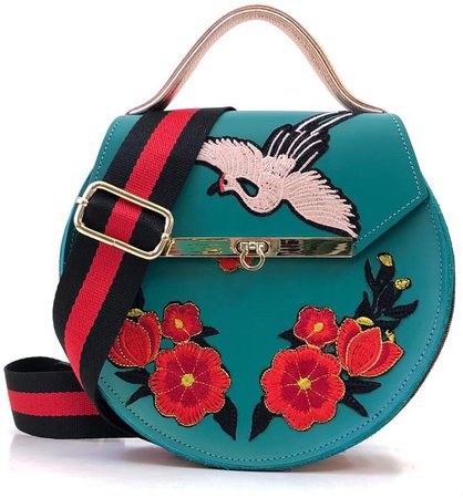Angela Valentine Handbags - Loel Floral & Crane Top Handle Bag