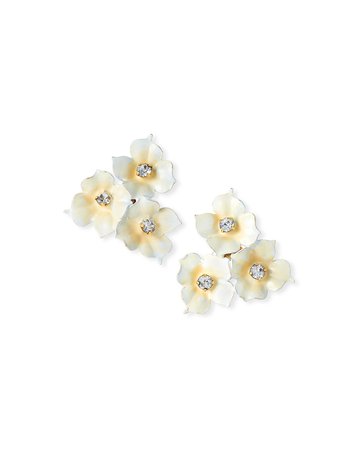 Jennifer Behr Maddie Triple Flower Earrings | Neiman Marcus