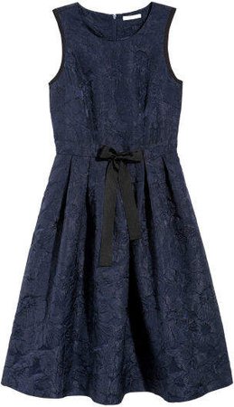 Jacquard-patterned Dress - Blue