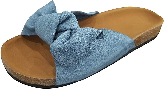 Sandals for Women Flat,Women's 2020 Bow Knot Comfy Platform Sandal Shoes Summer Beach Travel Fashion Slipper Flip Flops at Amazon Women’s Clothing store