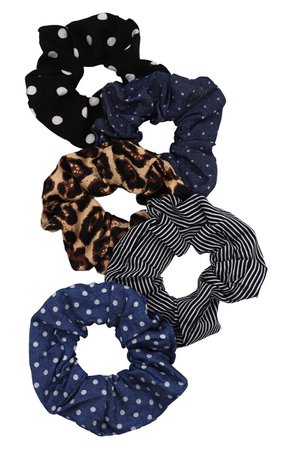 Tasha Assorted 5-Pack Pattern Scrunchies | Nordstrom
