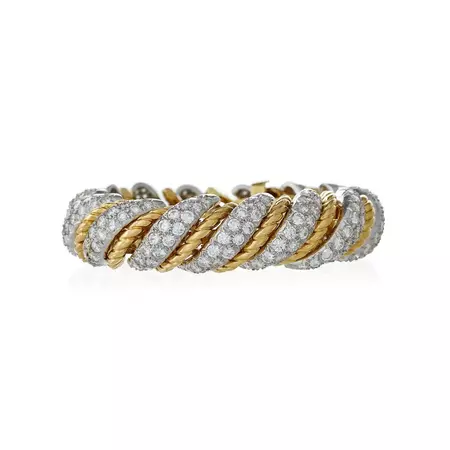 Van Cleef and Arpels Paris Ropetwist Diamond Bracelet For Sale at 1stDibs
