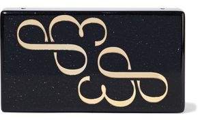 Jean Logo Glittered Acrylic Box Clutch