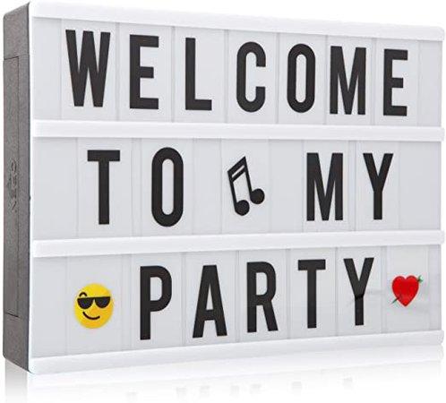 Light up Sign Box, LED Message Light Cinema Box A4 Light Letter Box with 120 Letters, Numbers & Symbols Cinematic Box for Wedding, Anniversary, Birthday, Party, Store Sign: Amazon.co.uk: Kitchen & Home