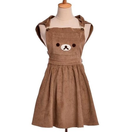 Rilakkuma Bear San-X Romper Dress Kawaii Brown Teddy Bear Cord Material