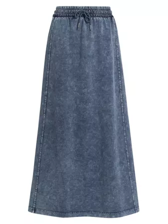 Shop Stellae Dux Drawstring Cotton-Blend Maxi Skirt | Saks Fifth Avenue