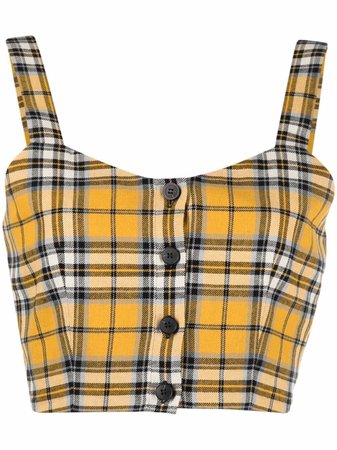 Shop Maje plaid-check top with Express Delivery - FARFETCH