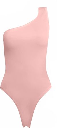 Amazon.com: Kelisky Women's Sexy One Shouler Sleeveless Solid One Piece Bodysuit (XL, Pink) : Clothing, Shoes & Jewelry