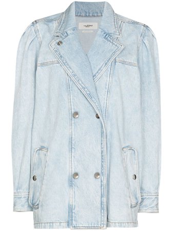 Shop blue Isabel Marant Étoile Lucinda double-breasted denim jacket with Express Delivery - Farfetch