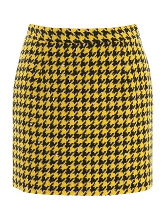 Alessandra Rich Alessandra Rich Houndstooth Mini Skirt - YELLOW BLACK (Yellow) - 11033956 | italist
