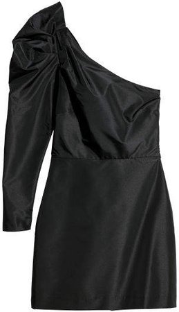 One-shoulder Dress - Black