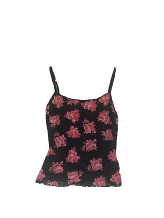VINTAGE | 1990’s 90’s Punk Rose Black Pink Flower Lace Tank Top Camisole XS S | eBay