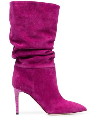 Paris Texas Slouchy Pointed Suede Boots - Farfetch