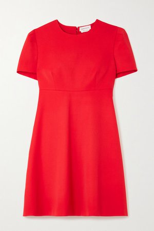 Wool Mini Dress - Red