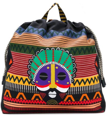 colour-block embroidered backpack