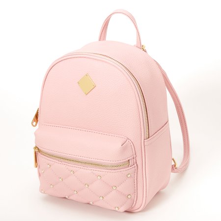 Pearl Quilted Small Backpack - Pink | Claire's US