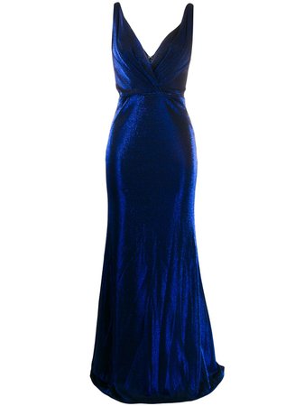 Blue Blanca Vita Velvet Gown | Farfetch.com
