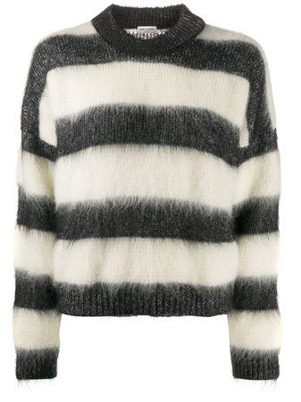 Saint Laurent Striped Relaxed Fit Sweater