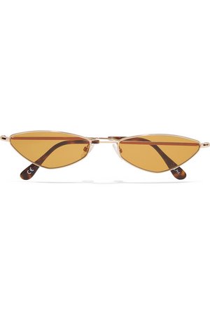 Andy Wolf | Eliza oval-frame gold-tone sunglasses | NET-A-PORTER.COM