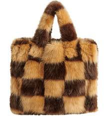 tan checkerboard bag fur - Google Search