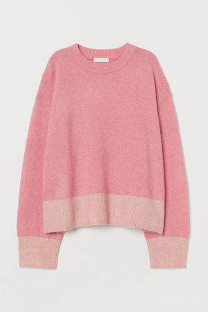 Knit Sweater - Pink melange - Ladies | H&M US