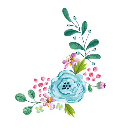 watercolor blue flower - Google'da Ara