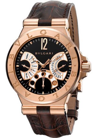 Bulgari 102026 DGP42BGLDMP/N Diagono 42 mm - Pink Gold Watch
