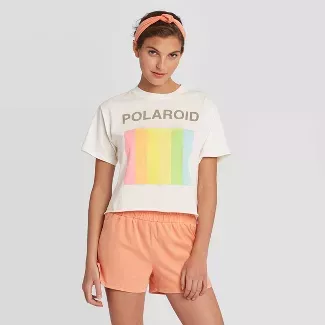 Women's Polaroid And Head Band Pajama Set -White : Target